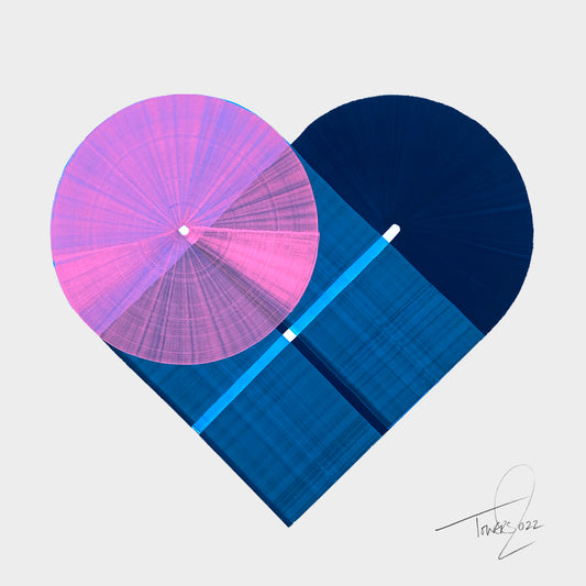 *** Heart A3 Landscape Size Blue Heart