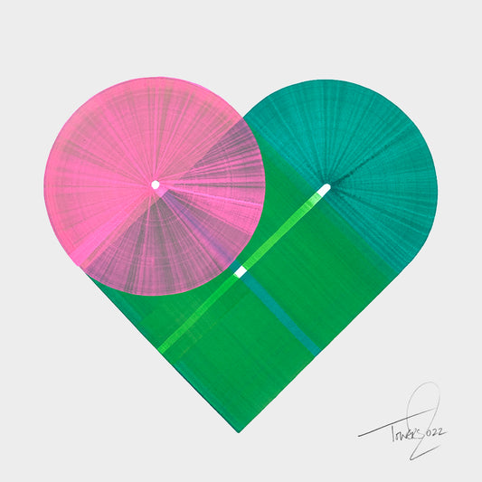 *** Heart A3 Landscape Size Green Heart