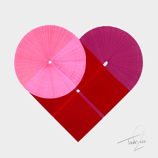 *** Heart A3 Landscape Size Red